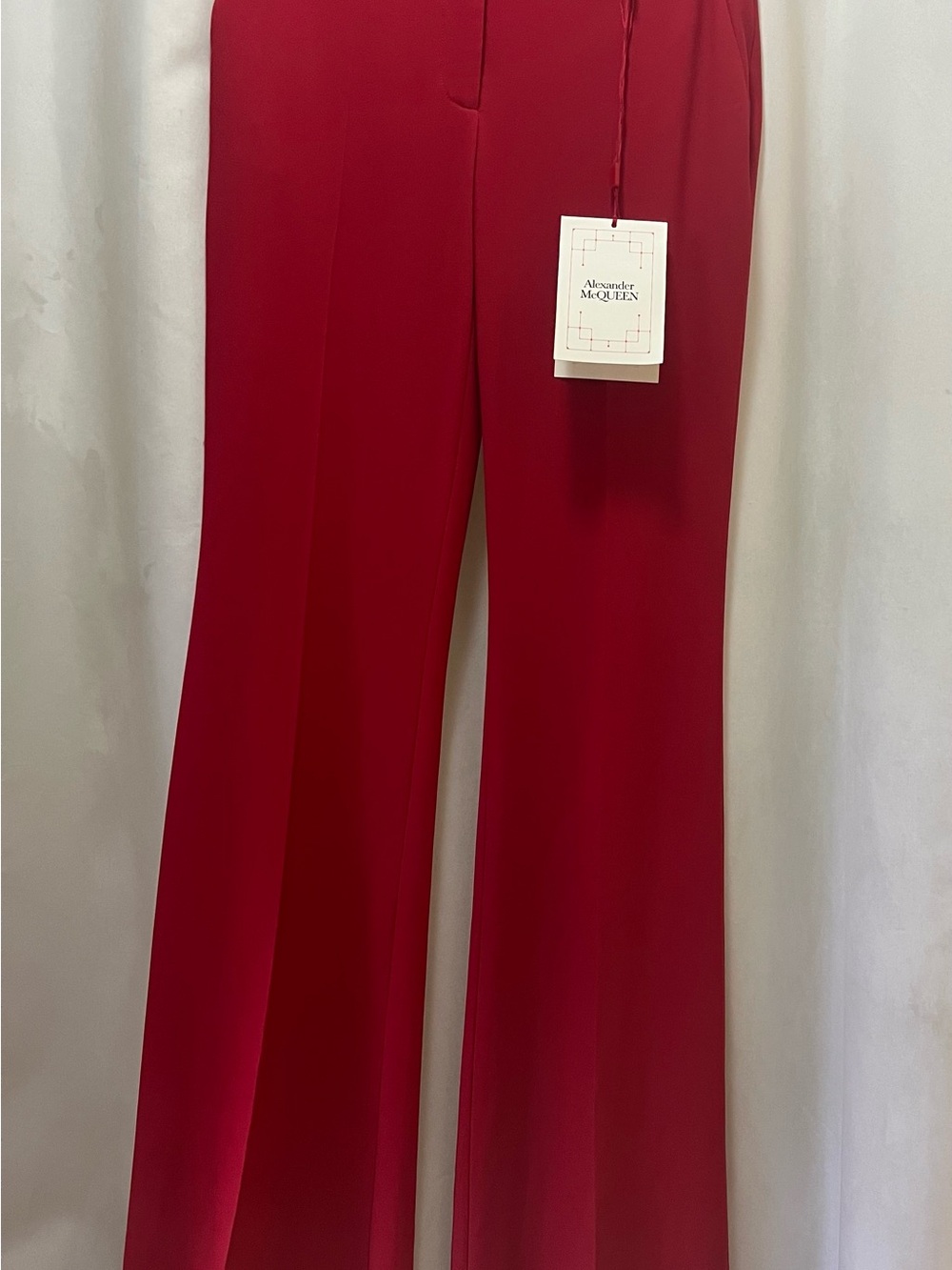 Alexander McQueen Crimson Wide-Leg Trousers